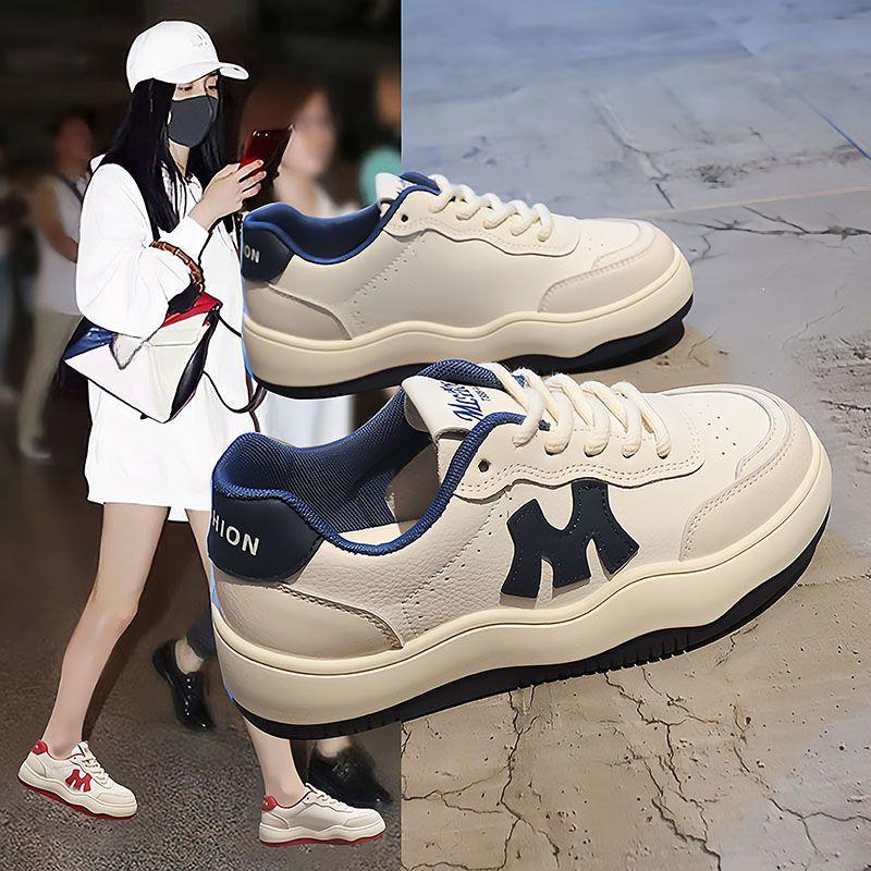 Color Matching White Shoes Women's Autumn and Winter New Platform Sneakers Casual Special-Interest Design Shoes Sports Shoes