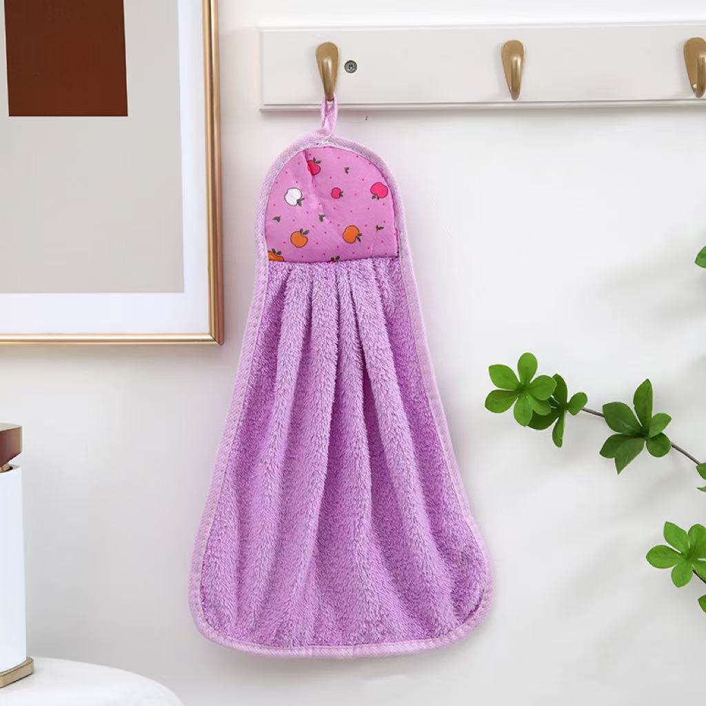 Coral Fleece Fingertip Towel, Hanging Towel For Wiping Hands, Household Dishwashing Cloths For Bathroom, Bathroom Supplies