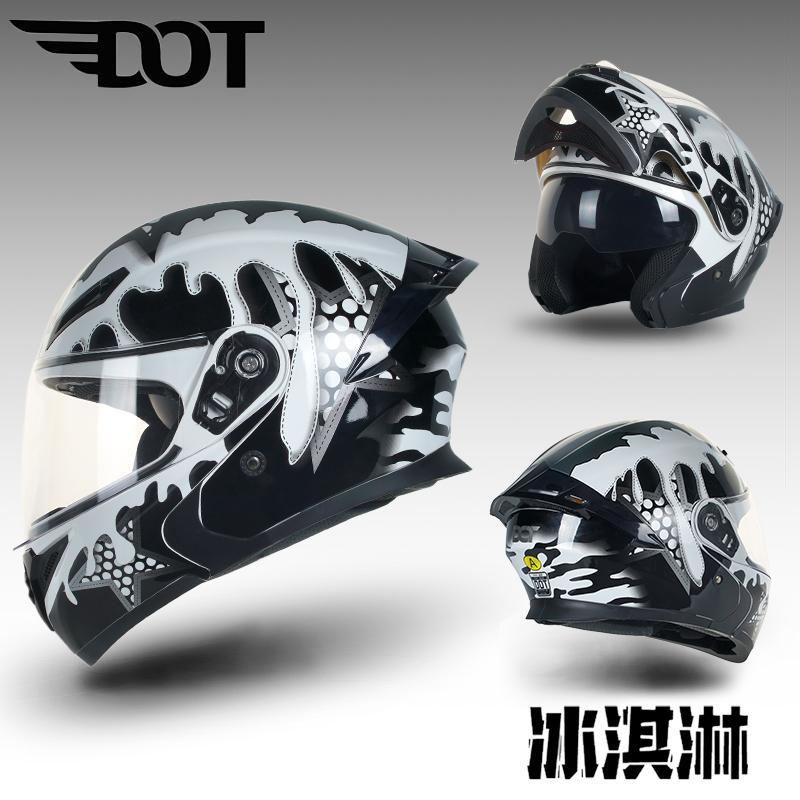 Clamshell Dual Lens Motorcycle Helmet Safety Downhill Flip Up Helmets Professional Motocross Racing Full Face Casco Moto
