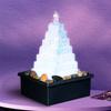 LED Pyramid with River Rocks Water Feature Fountain