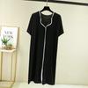 Women's Modal Short-Sleeve Summer Nightdress, Loose Fit, Large Size, Belly-Covering Hem, Lightweight Long Skirt.