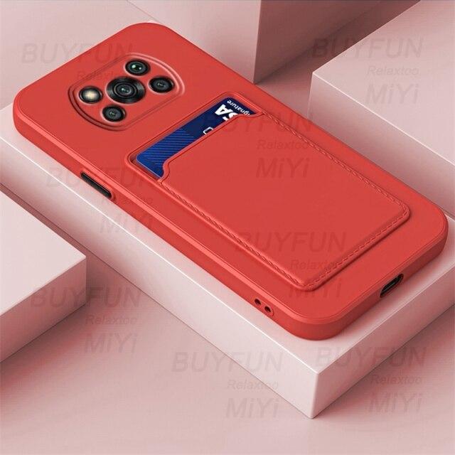 X3poco Fall Candy Farbe Brieftasche Karte Slot Weiche Silikon Telefon Abdeckungen für Xiaomi Poco Poko Wenig X 3 X3 Pro nfc Stoßfest Coque