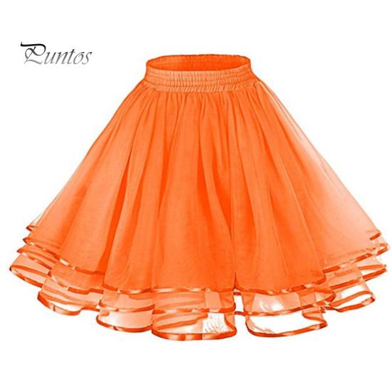 

Юбка из тюля в сетку с эластичным поясом, однотонная трехслойная юбка принцессы, юбка длиной до колена для косплея, свадебных вечеринок оранжевый