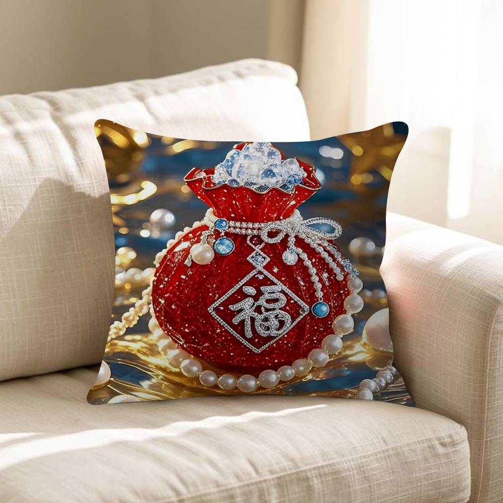 Chinese Lucky Bag Cushion Cover Pillow Cover Decor Pillowcase Printed Cushion Case For Couch