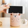 Study Table Pen Holder Cute Bear 2-in-1 & Phone Stand, Macaron Colors Desk Organizer, Large Organizer Capacity Storage for Pens Makeup Brushes