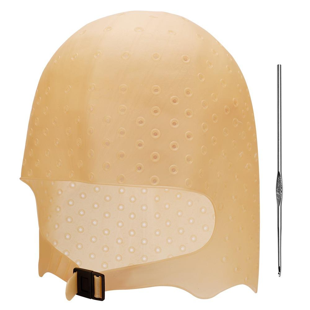 Reusable Hair Coloring Cap Silicone Hair Dye Hat  with Needle Highlighting Dye Cap  Salon