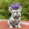 Bulldogge Hund Pflanzgefäß Lustiger Mittelfinger Hund Harz Blumentopf Niedliches Tierförmiger Pflanztopf für Zuhause Büro Schreibtisch Garten Dekoration