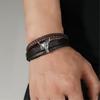Unisex PU Leather Wristband Lightweight Retro Style Bracelet Daily Comfort Handmade PU Leather Chain Bracelet