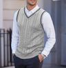 Men's Knitted Vest, Sleeveless, Casual V-neck, Thickened Waistcoat