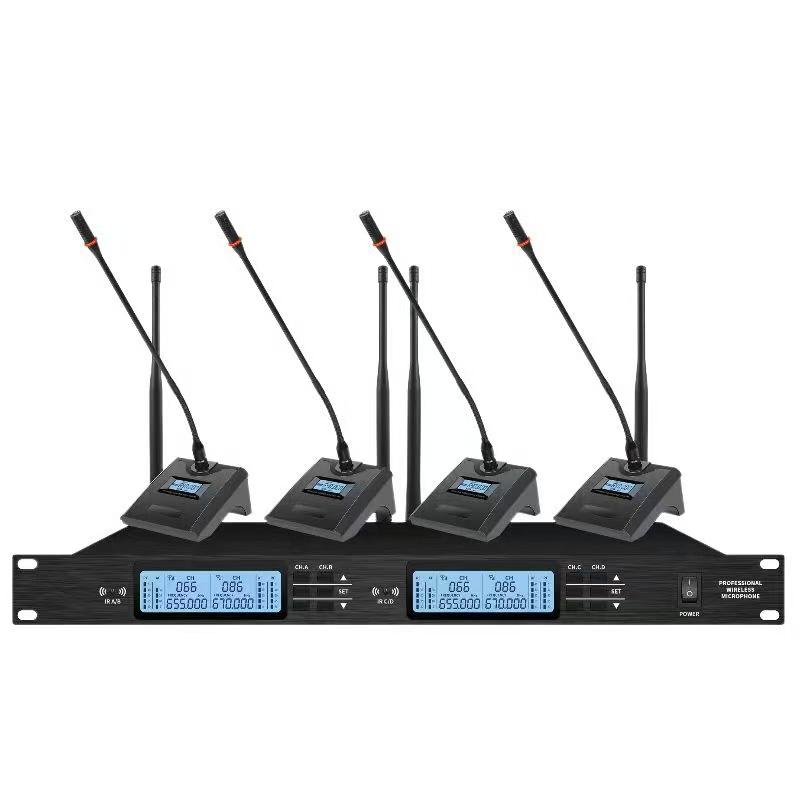 Wireless Professional Microphone Set with Anti-Howling for Karaoke, Meetings, and Performances