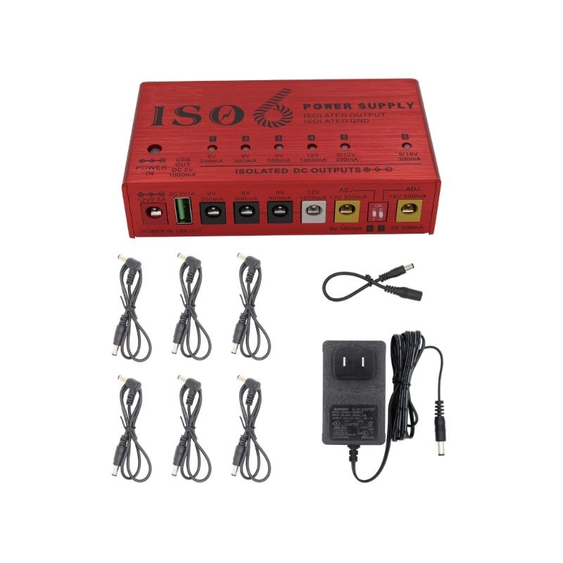 

Insulated Guitar Effect Pedals Power Supply 10 D C Outputs 300mA 500mA for 9V Guitar Effects Pedal with LED Instructions