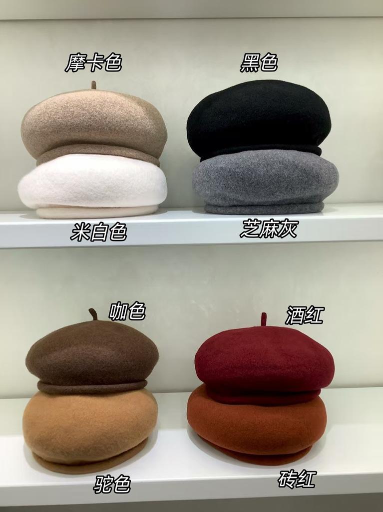 Women's Wool Beret Hat, Mallard Brown Winter Cap 2025, 2 Ways To Wear Thickened Slouchy Bonnet