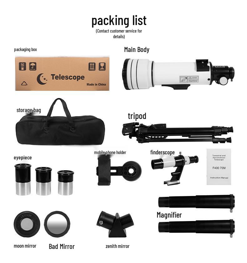 Professional High Power Astronomical Telescope with Large Aperture - Ideal for Stargazing and Children's Outdoor Adventures