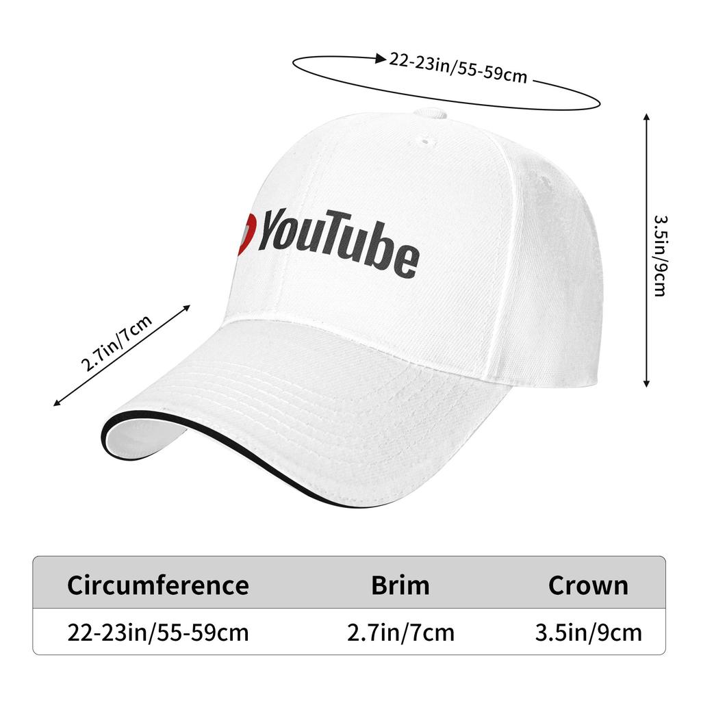 Youtube Sun Baseball Cap Summer Men Women Design Hip Hop Hats Adjustable Fashion Tennis Skate Baseball Caps