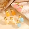 Color Small Lantern Titanium Steel Stud Earrings Female National Style Firefly Simple and Advanced Sense Does Not Fade Niche Earrings