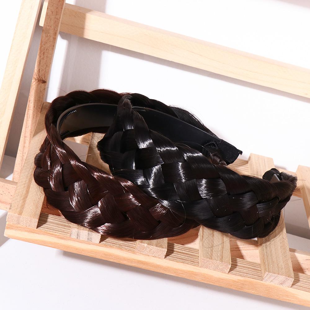 Braid High Cranial Top Artifact Korean Style Headwear Wig Headband Wide Hair Hoop Female Hairbands