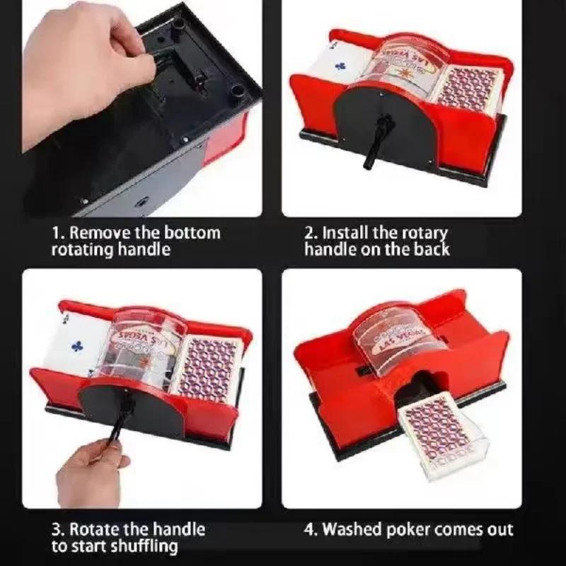 Poker Hand Shuffler 2 deck Rack Snadné a jednoduché ruční míchání pro kasino Rodinná dovolená Vánoční večírek Fair Zábava