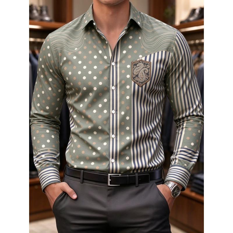 Men's coded shirt fashion elementsskin-friendly and delicate, spring and autumn base shirt