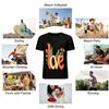 Floral LOVE Letter Print Casual Versatile Couple Top Pure Cotton T-shirt