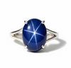 Blue Star Sapphire Ring, 925 Solid Sterling Silver, Handmade Minimalist Ring, Promise Ring, Gift for Her