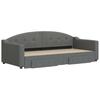 Pull Out Daybed with Drawers Dark Grey 90x200 Cm Fabric