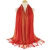 Plain fashion print glitter tassels cotton lurex plaid stripe scarf long hijab muslim scarves/scarf 60x180cm