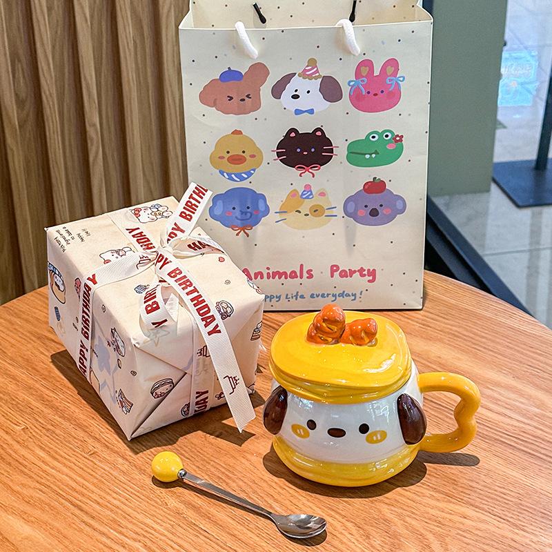 Baguette Puppy Cup Birthday Gift Ins Couple Girlfriend Coffee Water Cup Cute Ceramic Cup Gift Box