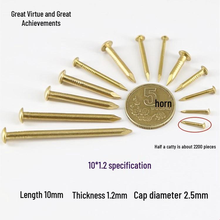 Round Head Brass Nails for DIY Projects and Picture Hanging