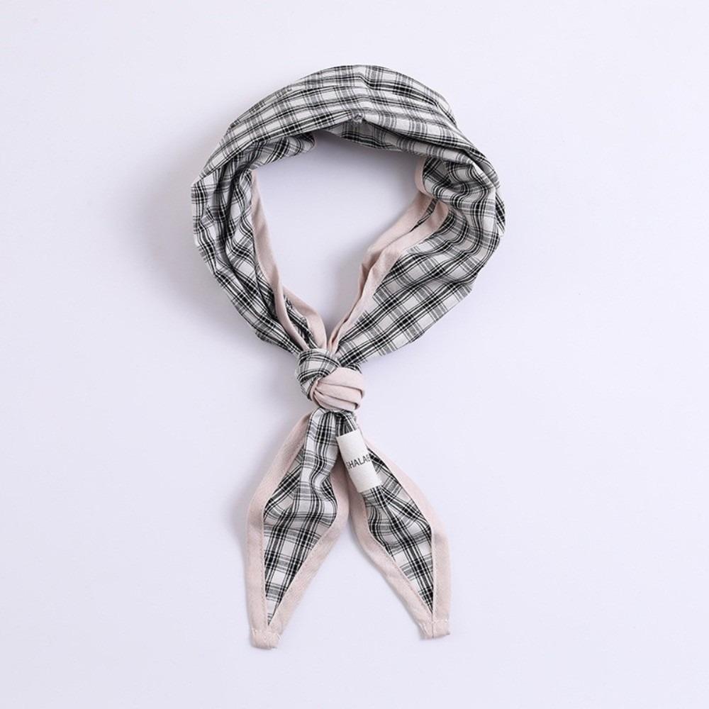 Plaid Children s Scarf Striped Waist Scarf Vintage Triangle Bandana  Turban Style 1