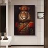 Noble Animals Deer Lion Portrait Vintage Art Posters Canvas Prints Art Paintings Cool Animal Wall Art Pictures Living Room Decor