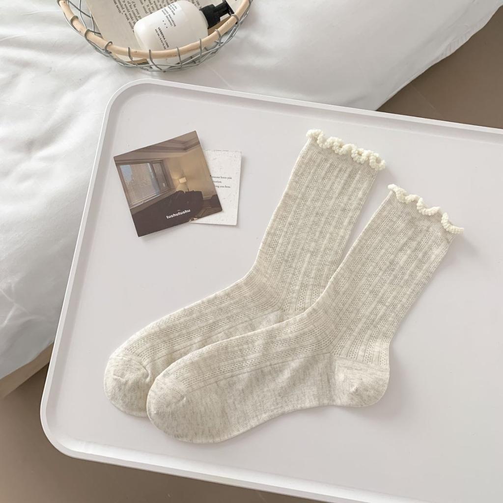 Summer Lace Mesh Socks For Women Girls Cotton White Retro Thin Breathable Mid Length Sock Girls Fashion Sweet Loose Comf Socks