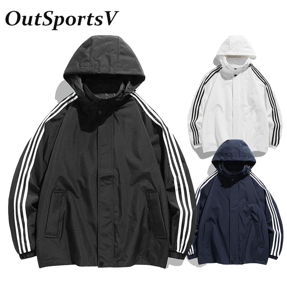 

Мужская черная темно-синяя полосатая куртка с капюшоном, ветровка, куртка для мужчин, уличная одежда, толстовки с капюшоном S