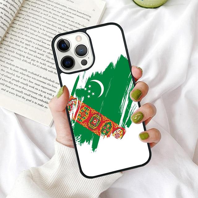 Turkmenistan Flag Phone Case for iPhone 17 Air 16 PRO MAX 15 14 PLUS 11 12 13 Back Cover Fundas Shell