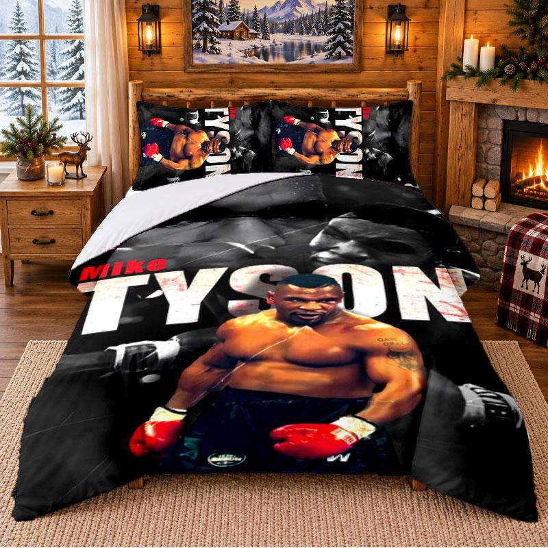 Mike Tyson Pattern Bedding 3Pcs Set Bed Sheet And Pillowcases For Indoor Bedroom