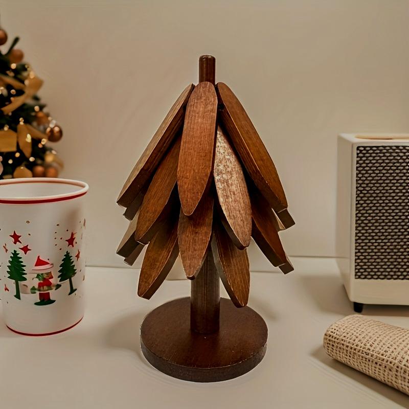 Bamboo heat-resistant mat, suitable for hot dishes and quartz pots, tripod set, 4 bamboo placemats, household use, cup coaster.