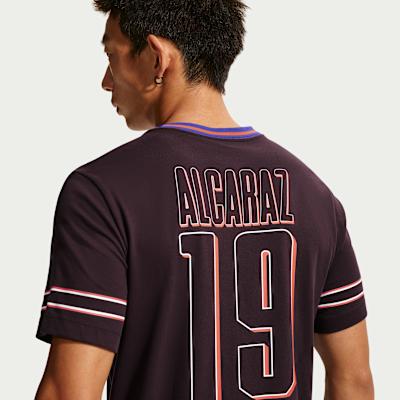 Nike Court T Shirts Men's Dark Grape Purple Crew Neck Moderate