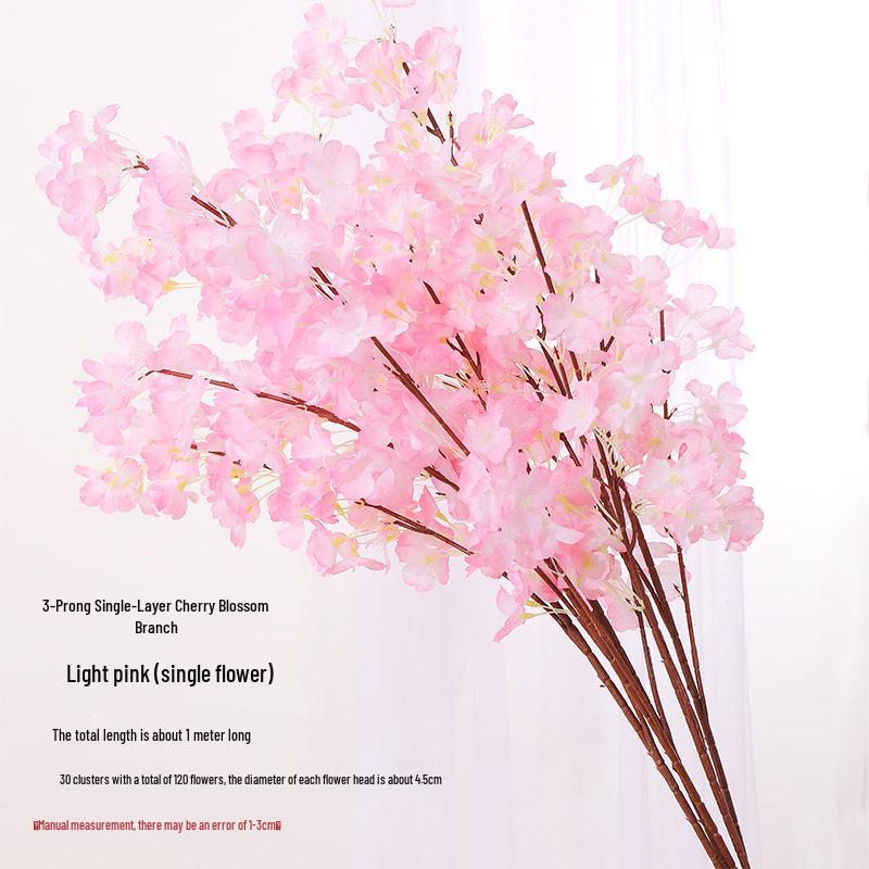 Artificial Cherry Blossom Branch Wedding Decoration - Silk Peach Blossom Vine for Indoor Living Room