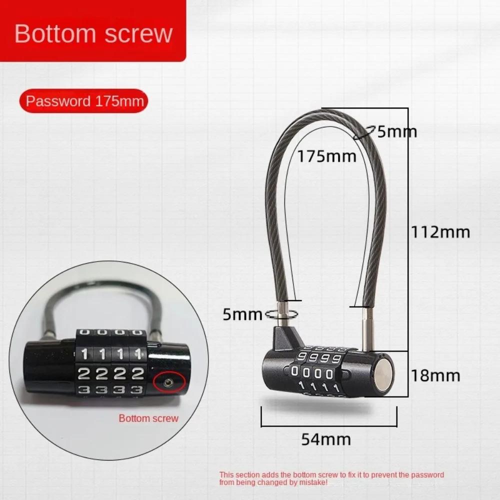 

Zinc alloy 4 Digit Combination Lock Wire Rope Resettable Dormitory Cabinet Lock Anti-theft Luggage Password Lock