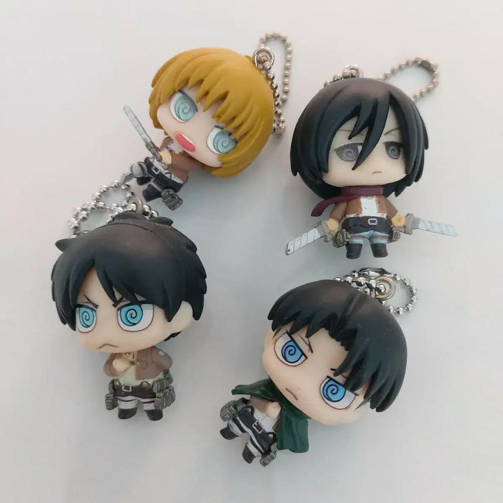Attack On Titan Chimikyara Caracore Mascot Keyring Levi Eren Mikasa Armin