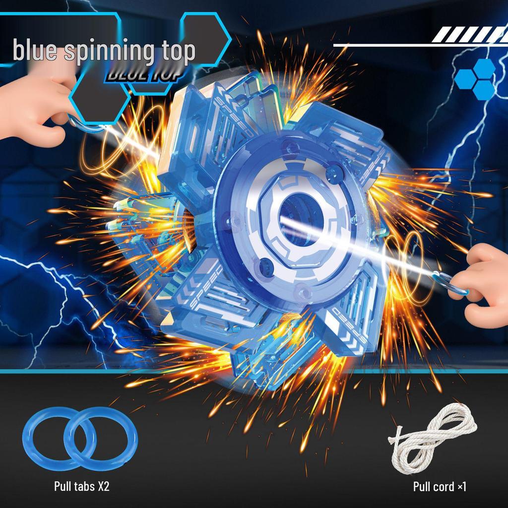 Exploding Spark Pull String Spinning Top - Fun Decompression Toy for Kids