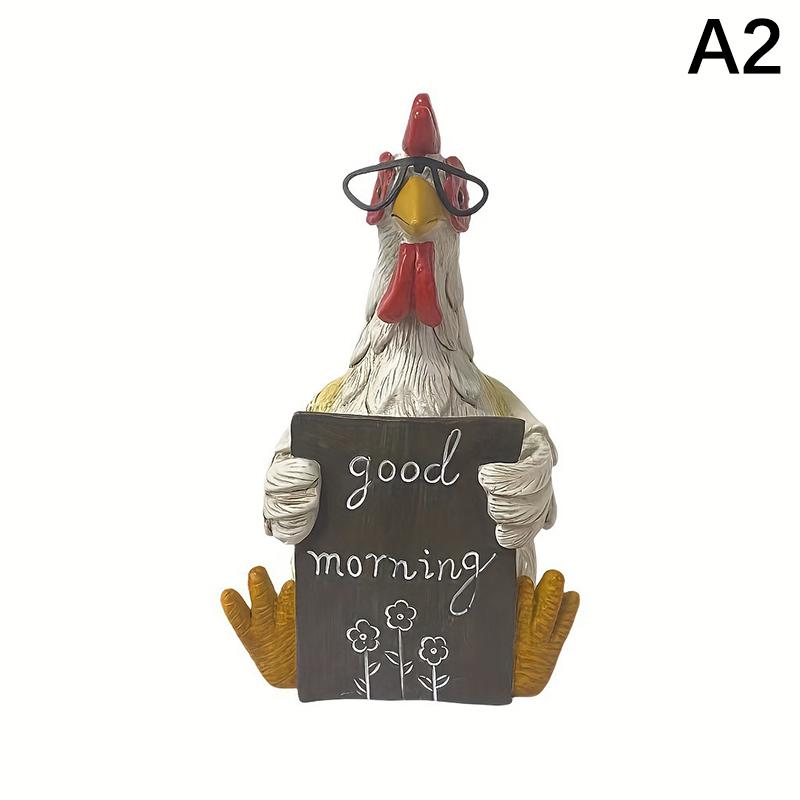 

Деревенская смоляная статуэтка петуха и курицы Доброе утро Статуэтка курицы из смолы Для помещения/улицы Садовая фигурка животного Настольный тематический декор