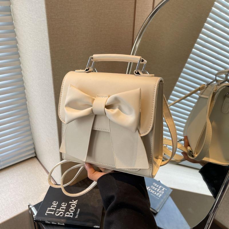 Premium texture new trendy fashion bow messenger bag backpack versatile portable women's bag