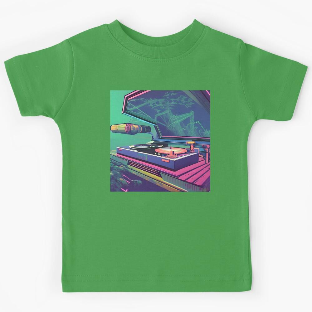 80s Music Retro Vinyl Player Kids T-Shirt 140