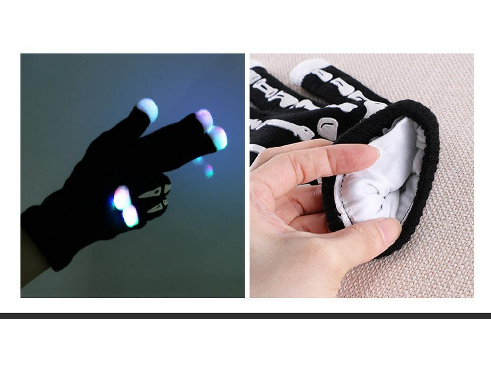 LED Light-Up Knitted Skeleton Gloves - Flashing, Warm, Creative Halloween & Christmas Accessory