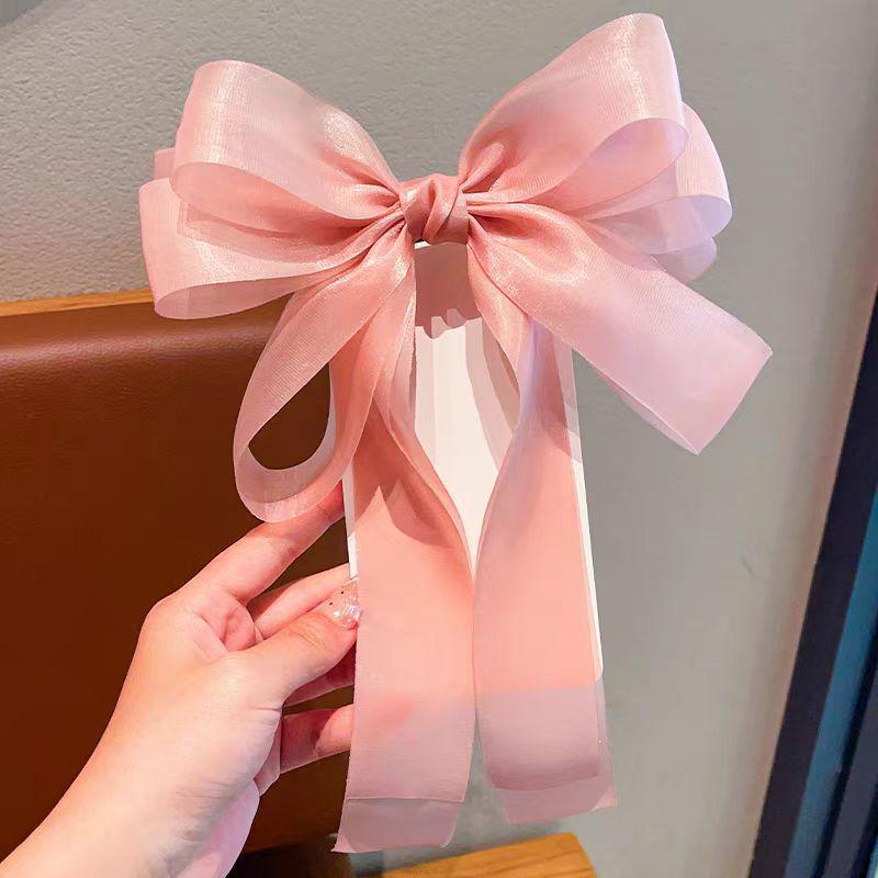 

Elegant Silk Ribbon Bow Hair Clip - Girly, High-End Fairy Style for Back of Head