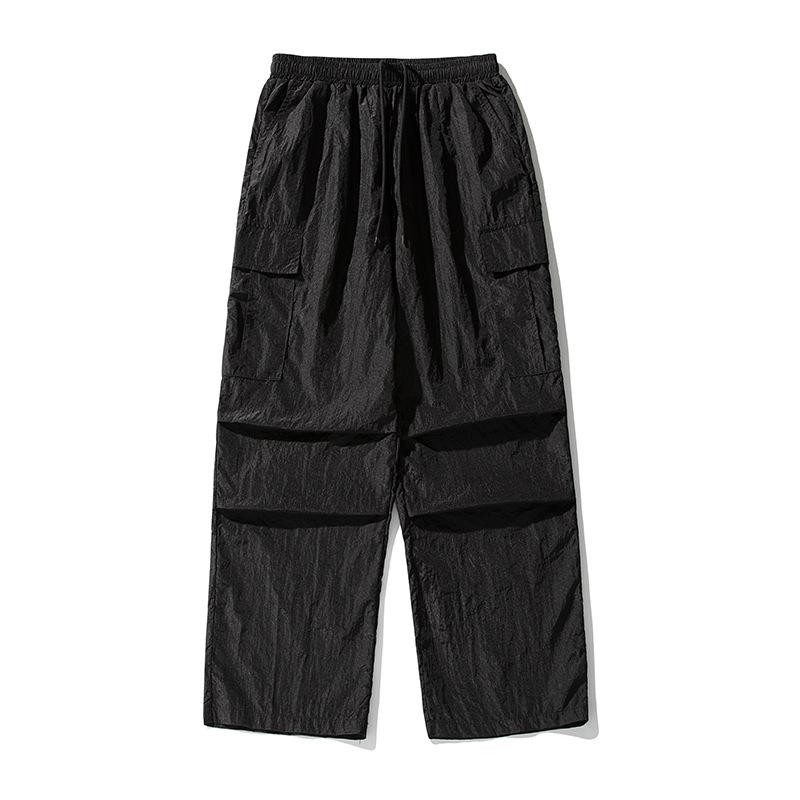 Japanische Herren Übergroße Y2K Casual Sommer Fallschirmhose Weite Beinhose Baggy Cargohose Herren Jogginghose Sport Koreanische Kleidung