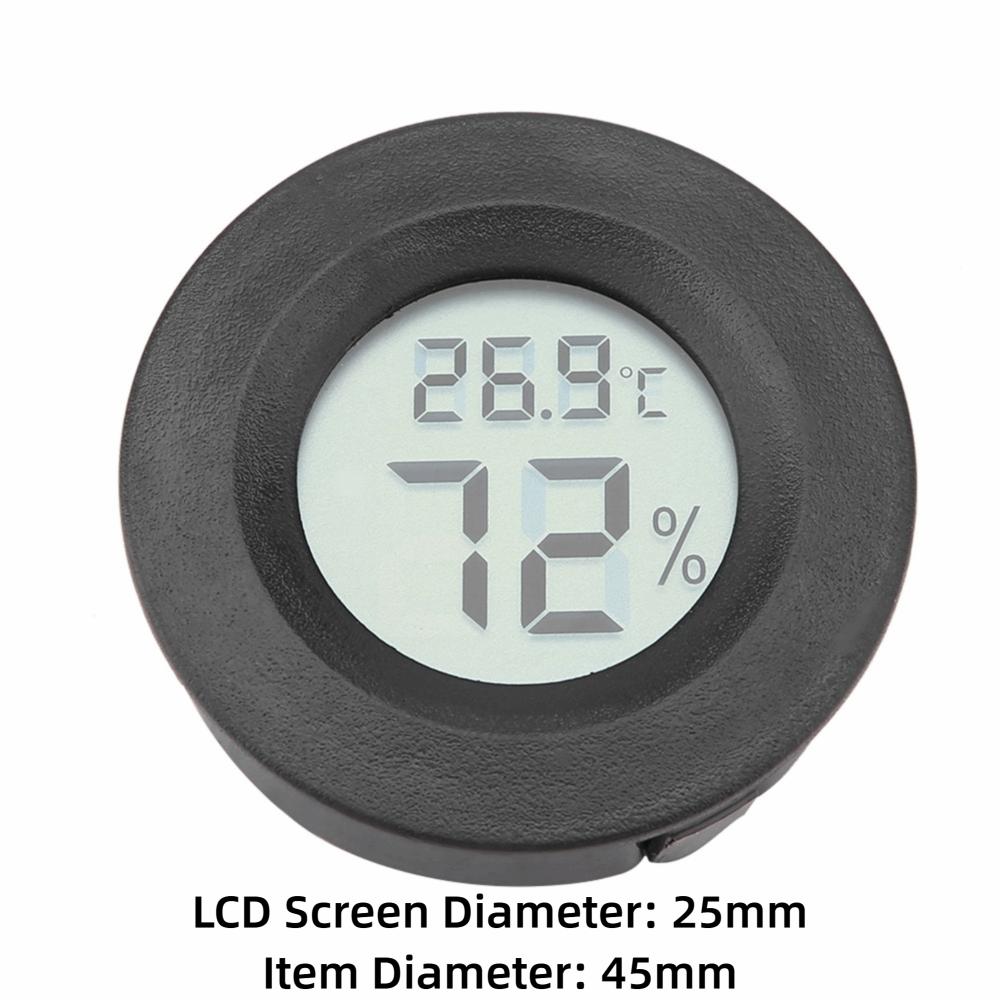 Mini Round Shape LCD Humidity Meter LCD Display Digital Readout Electronic Thermometer Circular Embedded Small Electronic