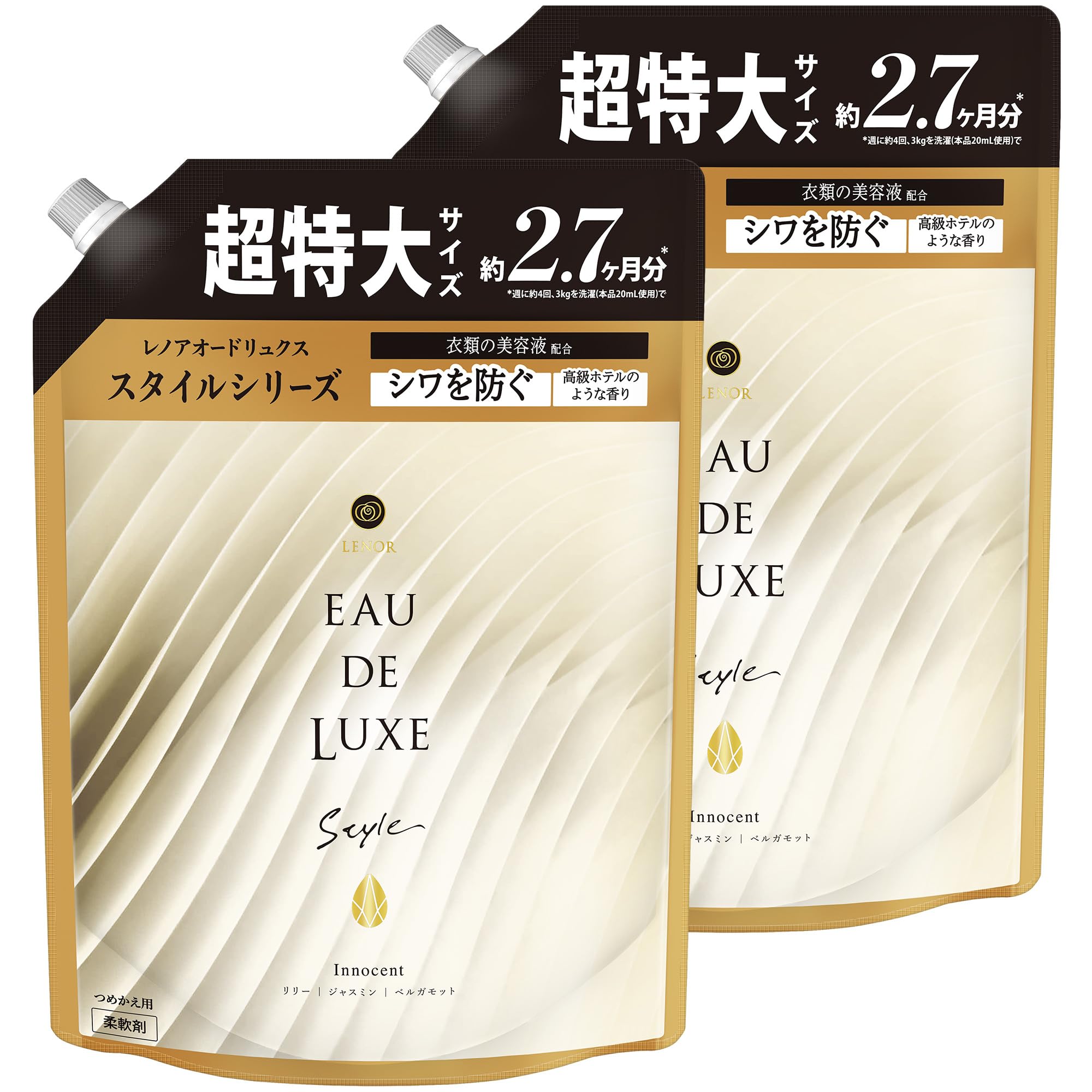 

Кондиционер для белья Lenor Eau de Luxe Style с сывороткой Innocent, Запасной блок, Большой объем (приблизительно. 2.5x Вместимость) (1010 мл) x 2 [Оптовая покупка]