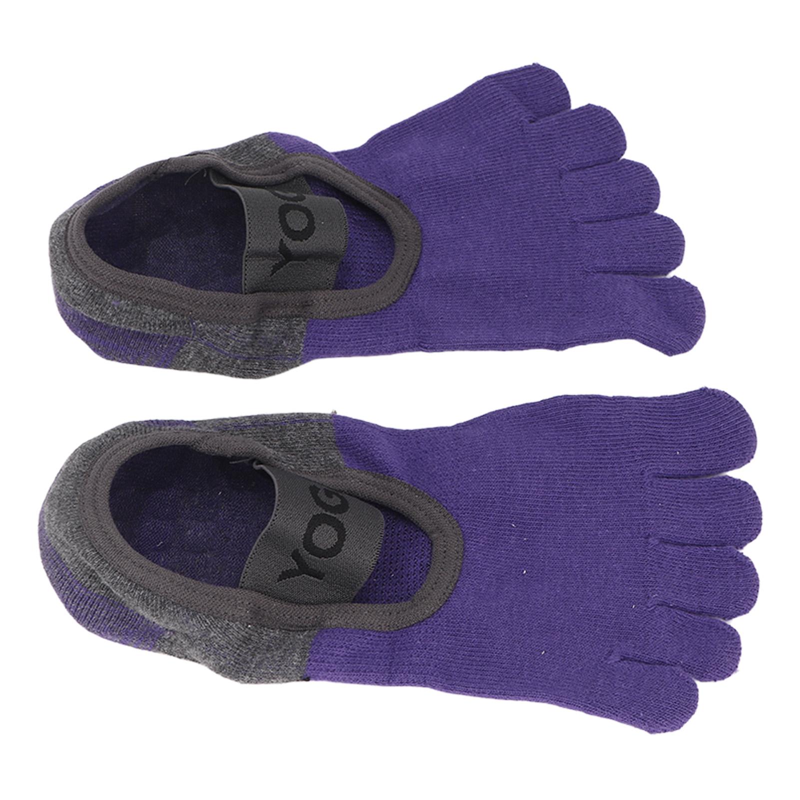 

Yoga Toe Socks Slip Resistance Sweat Absorption High Elasticity Five Finger Socks for Pilates Barre
