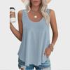 2024 Spring/Summer Sleeveless Hollow Jacquard Top - Women's Casual Round Neck Vest